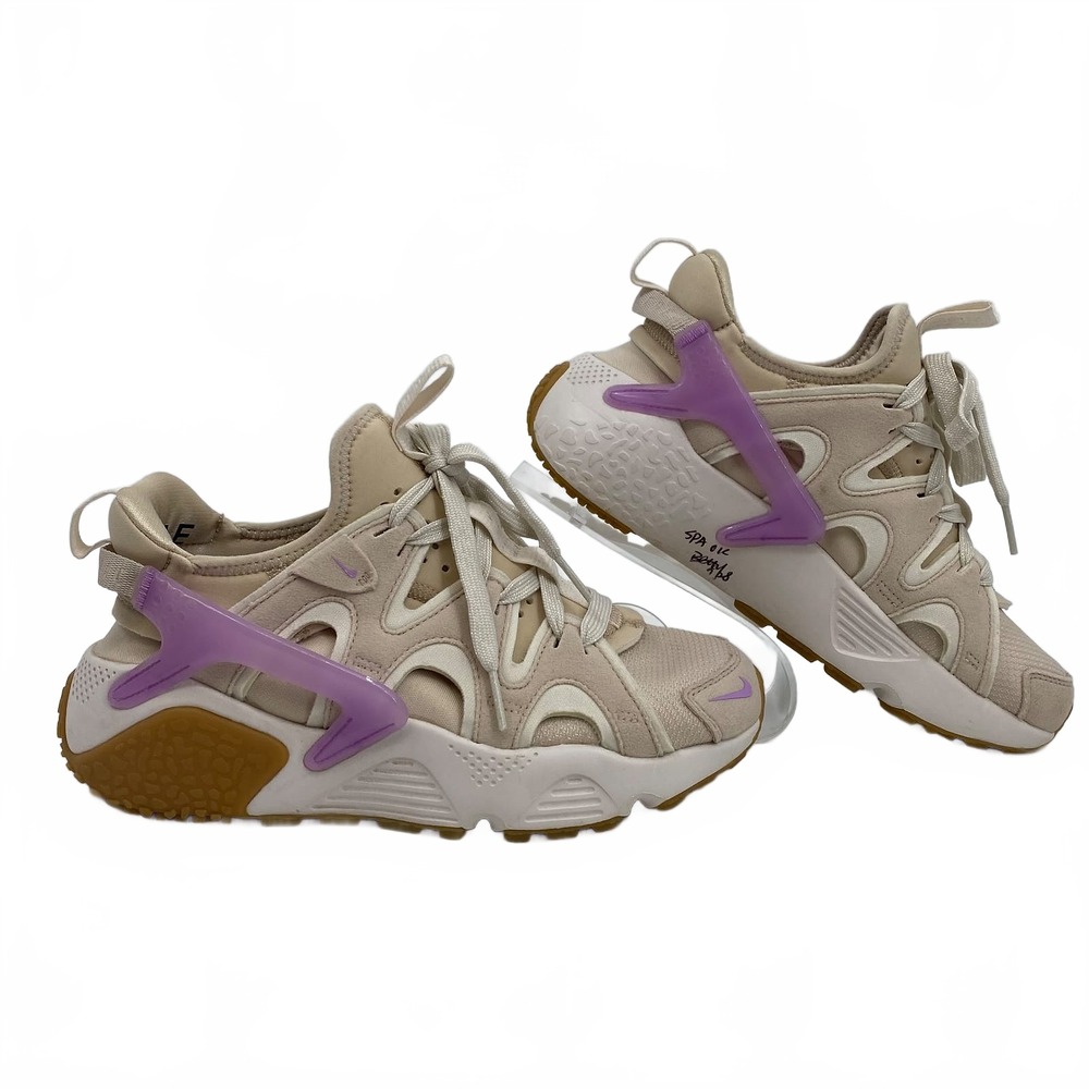 Nike Beige Purple Air Huarache Craft Sneakers | Womens 7